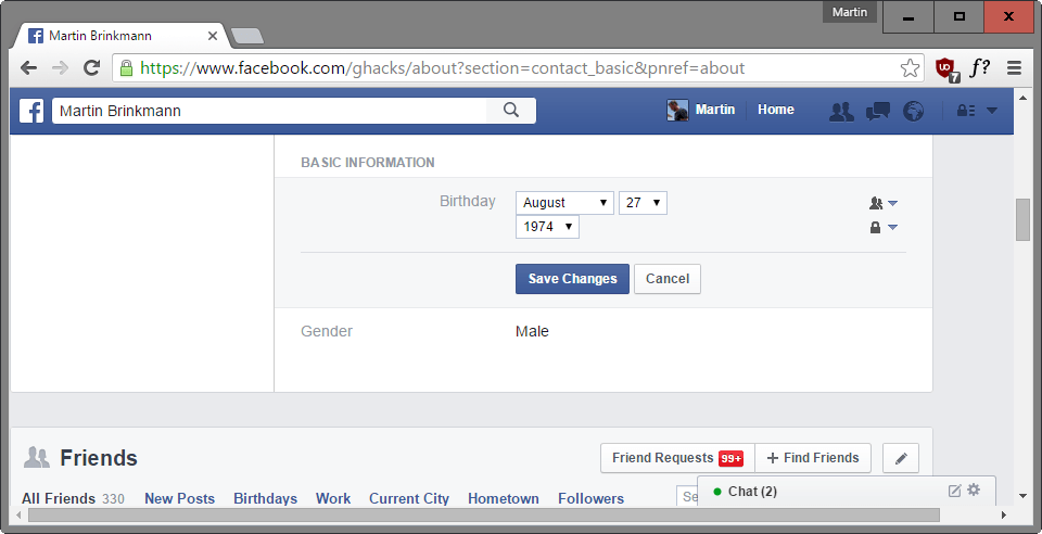 How To Change Birthday On Facebook In PC